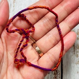 Crimson, Purple, Orange Macrame Wrapped Bracelet (Free w/ Bundle)